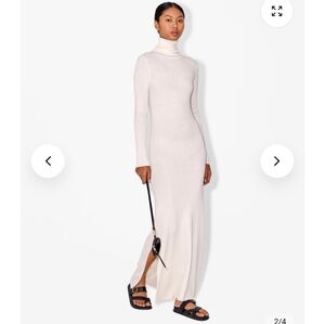 NWT Magali Pascal Beatrix Ribbed Knit Turtleneck sweater midi maxi Dress Slit